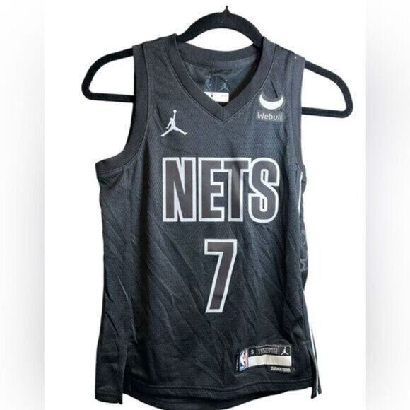 NWT NBA Authentic Youth Black New Jersey Nets Basketball Jersey Kevin Durant - S - Picture 1 of 6